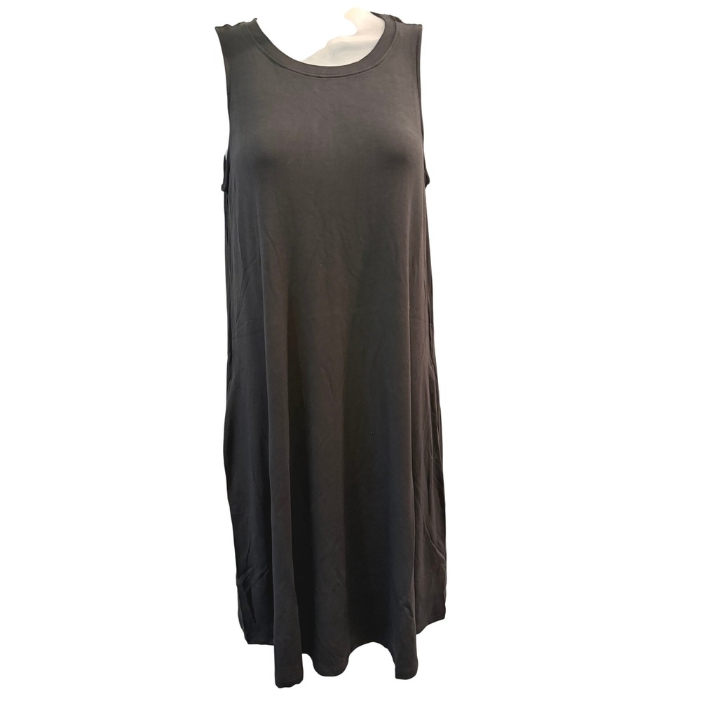 NWT Time and Tru Womens Sleeveless Knit Dress Black Soot XS‎ 0-2 LBD Summer Sun